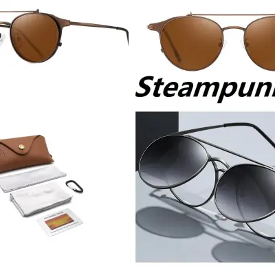 lunettes unisex steampunk flip