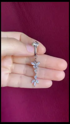 2 Butterfly fake Belly piercing