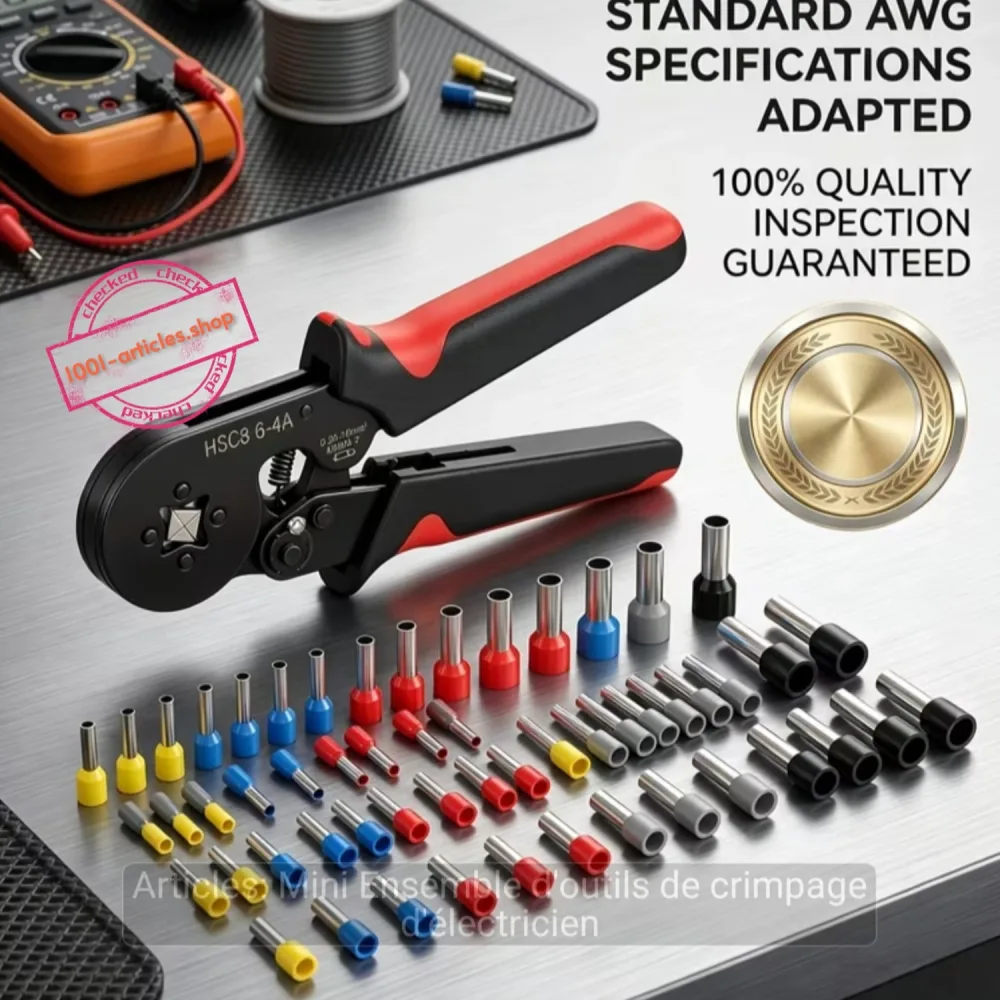 Kit outils de sertissage électrique 164 Pièces de gaine - Pince à sertir HSC8 6-4A