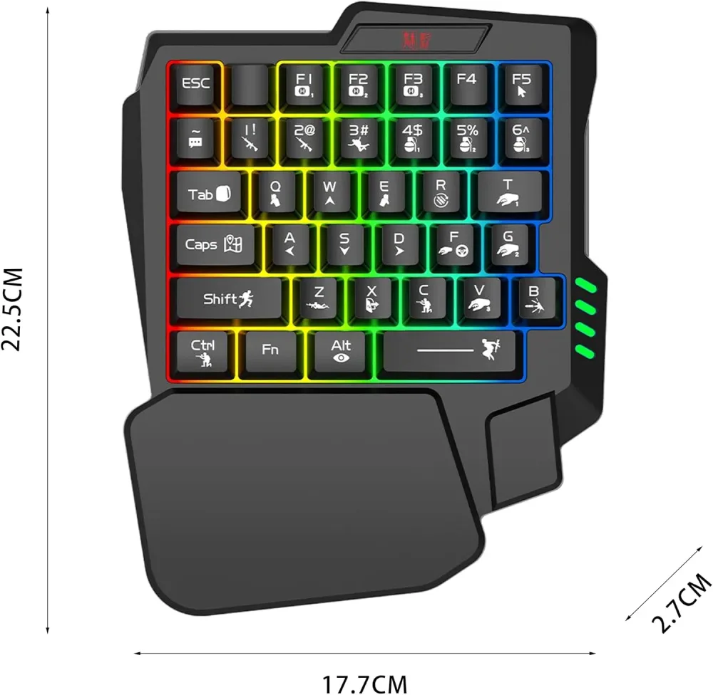 M1 Pro+ – Combo Gaming Mobile 5-en-1 Clavier, Souris & Support Téléphone