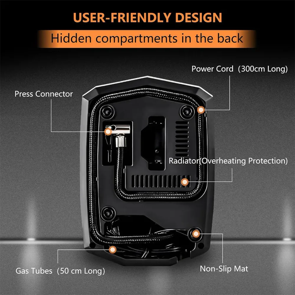 Compresseur d’Air Numérique pour Voiture et Moto 150Psi BE0173 – جهاز ضغط العجلات محمول