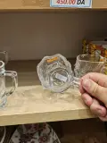 🥤 VERRE À POIGNÉE TEXTURE MARTELÉE - TRANSPARENT