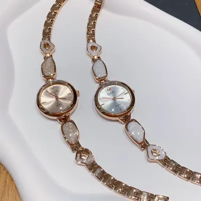 Montre GEDI Élégance — Bracelet Rose Gold & Perles Nacrées