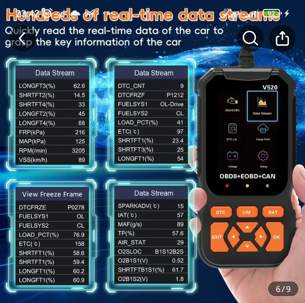 Scanner OBD 2 v520/2026