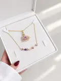 طقم البجعة /swarovski.(سلسلة + سوار+الكيس والعلبة مجانا💙)🦢 [موديل 2]