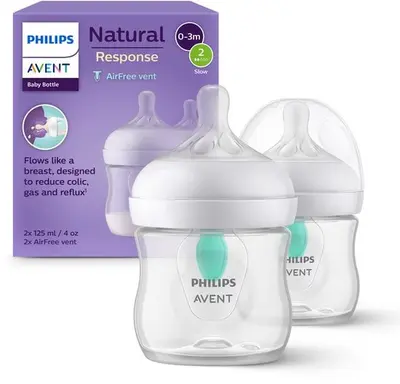 Biberon à Réponse Naturelle anti colique plastique de 125 ml Lot de 2