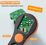 Loupe numérique / Microscope portable 2 MP, IPS 2.0 pouces, UHD 1080p, zoom 50X.