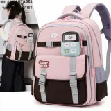 Sac à Dos Scolaire Enfant avec Trousse Motif Calculatrice Tissu Imperméable Rose SACKDS34RS - حقيبة ظهر مدرسية للأطفال