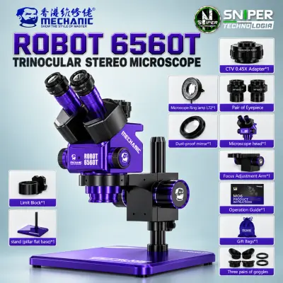 TRINOCULAR STEREO MICROSCOPE MECHANIC ROBOT 6560T-B11