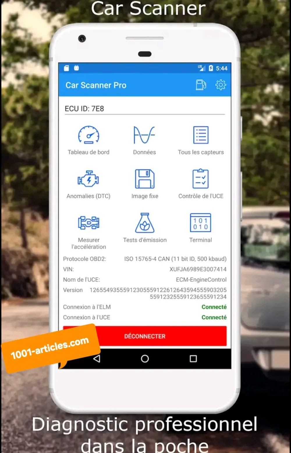 Scanner Voiture OBD2 - ELM327V2.1 - Lecteur de Code et Diagnostique - Bluetooth 4.2.
