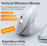 Souris verticale sans fil Bluetooth et RF 2.4GHz, Rechargeable, Ergonomique.