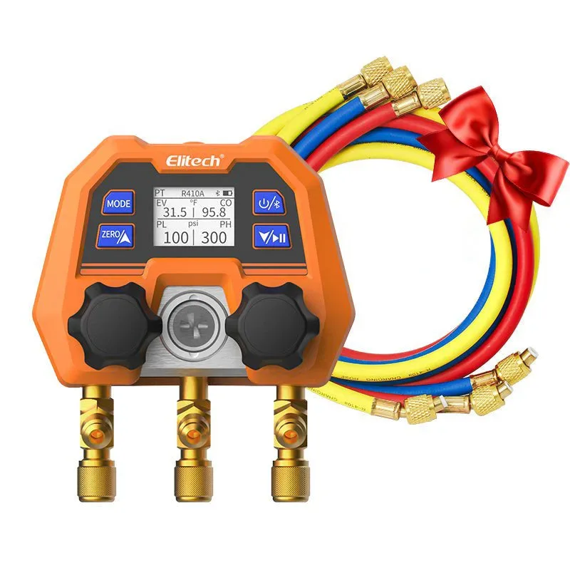 Elitech DMG-4B Digital Manifold Gauge Set avec App Control pour HVAC Systems