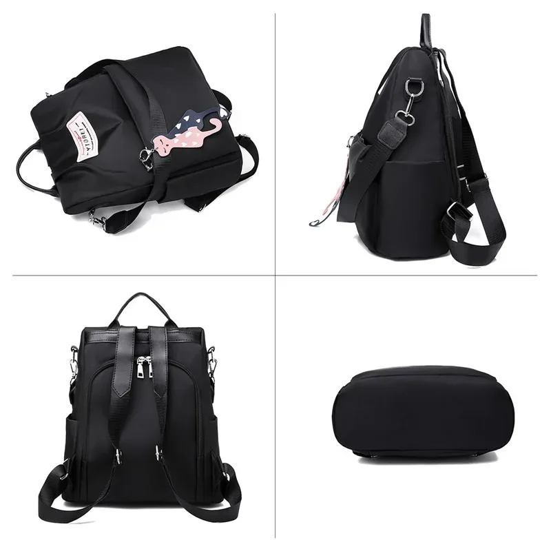 Sac à dos oxford Antivol étanche Pour Femme – Noir