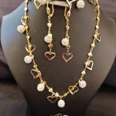 Parure Coeur Doré Acier inoxydable