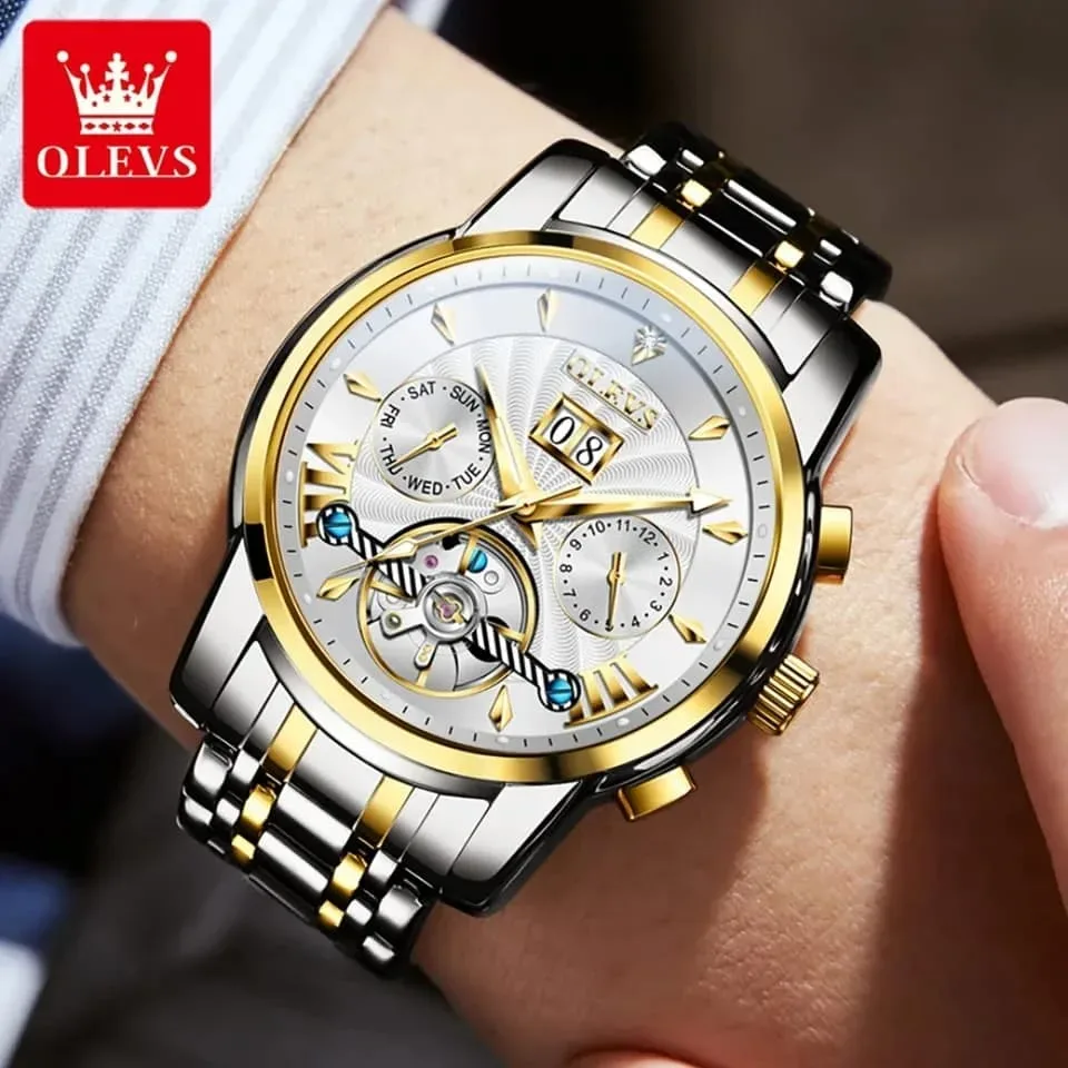 montre homme mouvment mécanique Olevs