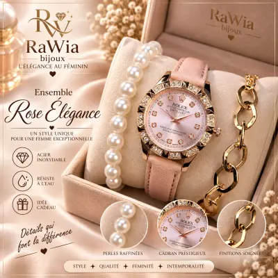 Montre et deux bracelets (Rolex en pinc)
