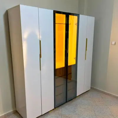 Dressing 2 Portes avec Profilé Aluminium et LED - دريسينغ عصري بـ 2 أبواب وإضاءة LED