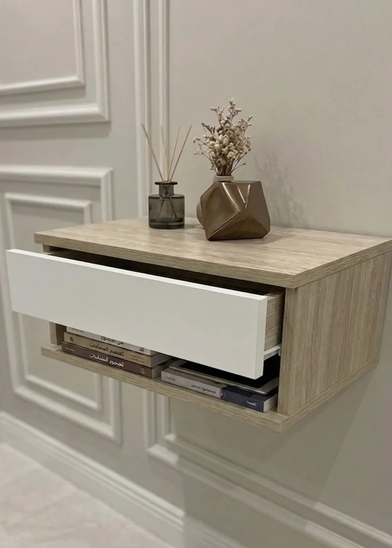Table de nuit murale بفتحة عملية بالاسفل