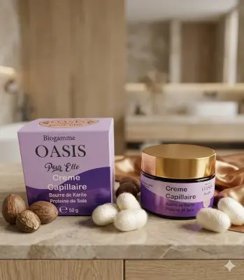 Crème Capillaire Beurre de Karité & Protéine de Soie – Biogamme Oasis