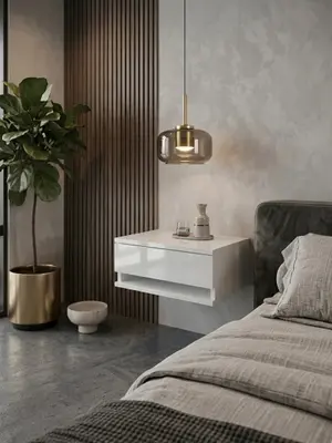 Table de nuit murale بفتحة عملية بالاسفل