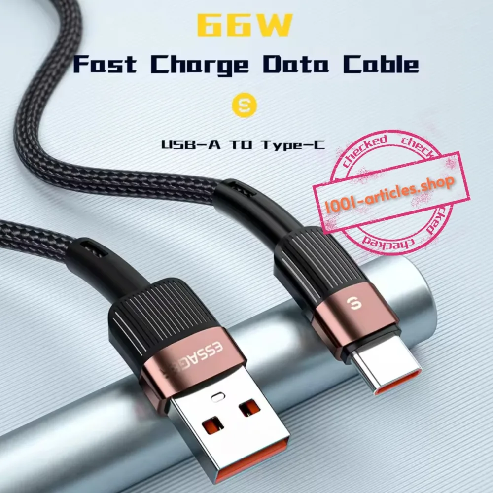 Cable Original ESSAGER 66W 6A USB-Type C - QC 3.0