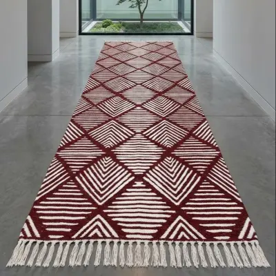 Tapis en coton, 3 m sur 1 m finition main