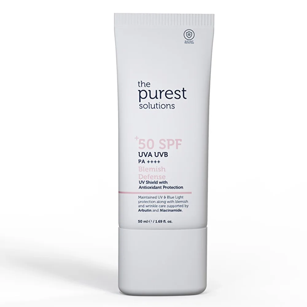 Crème solaire The Purest Solutions enrichie en antioxydants pour peaux à imperfections, FPS 50+