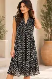 Camaïeu – Robe sans manches noire à motif floral