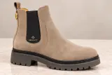 GANT – Chelsea Boots Femme en Suède Beige à Semelle Crantée