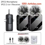 Microphone Lavalier Sans Fil, Micro-cravate, réduction de bruit.