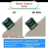 Inclinomètre numérique, base magnétique, mesure d'angles et pentes, écran LCD