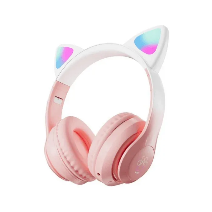 Casque Bluetooth sans fil avec oreilles de chat LED stn-28