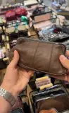 Porte-monnaie en cuir véritable à fermoir métallique clic-clac