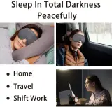 Masque de sommeil 3D ergonomique et profond amélioré avec sangle ajustable - قناع نوم مريح