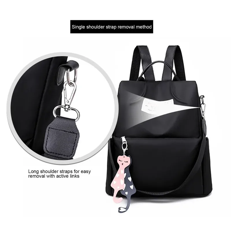 Sac à dos oxford Antivol étanche Pour Femme – Noir