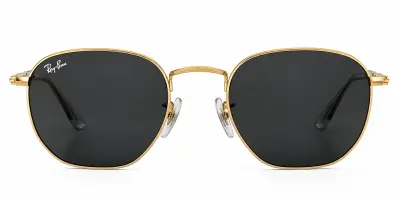 Lunettes de Soleil Ray-Ban Hexagonal RB3548N – Métal Doré et Verres Noirs