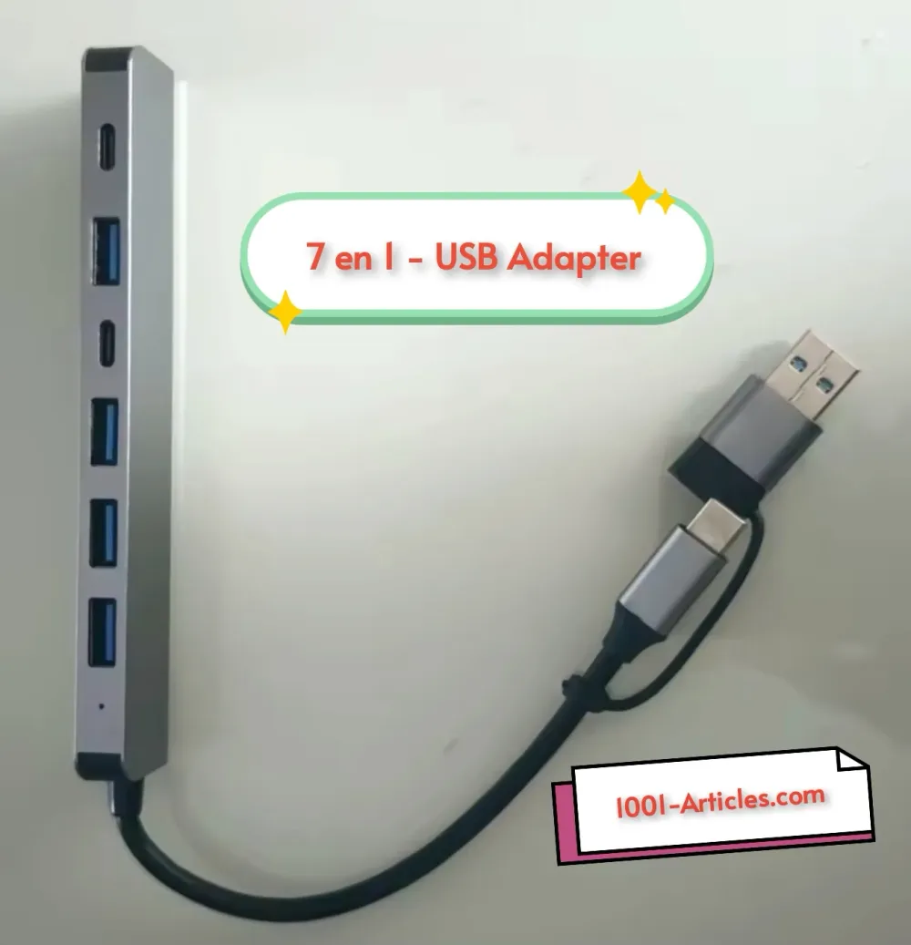 Adaptateur multiports / Station d'accueil HUB USB + Type C 7 in 1
