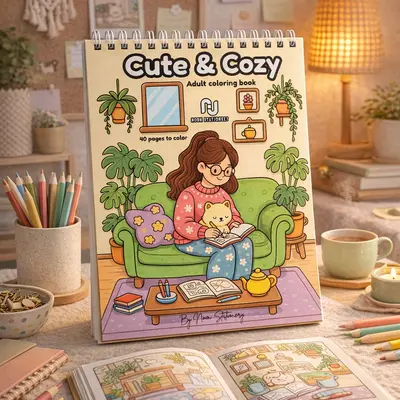 Cute Adult Coloring Book