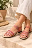 Sandales CITYLINE à brides ajustables et détails multicolores – Femme