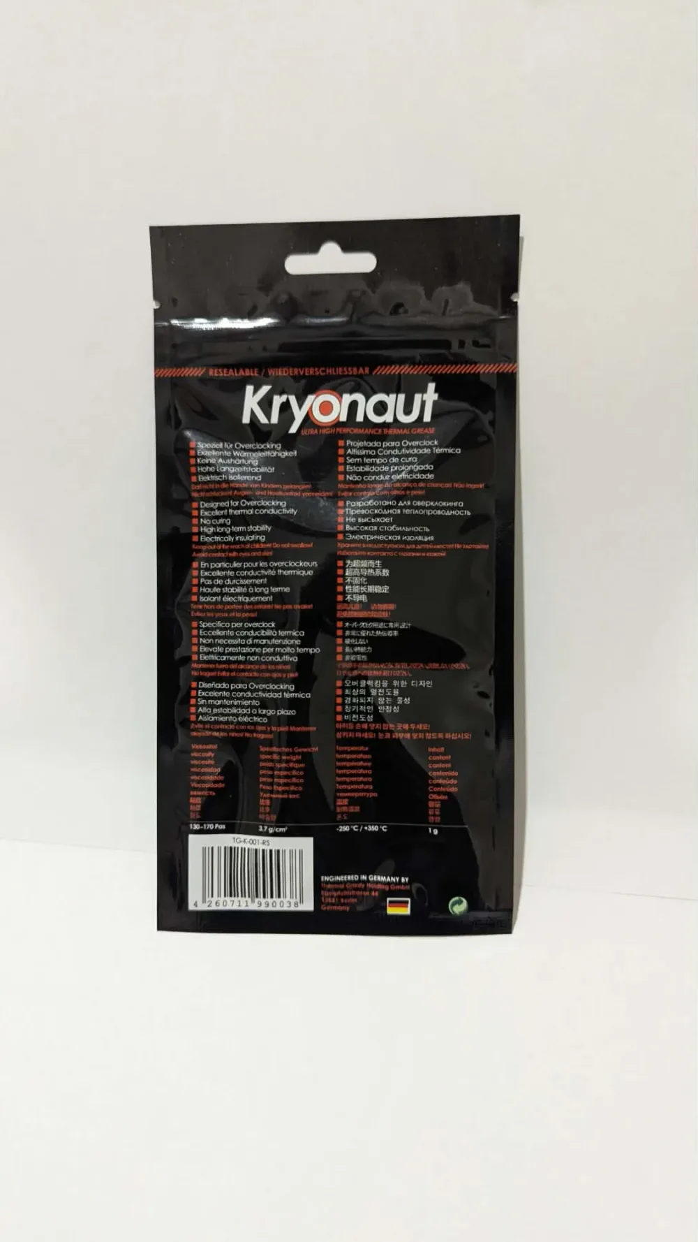 Thermal Grizzly Kryonaut 1g — la pâte thermique ( المعجون الحراري)  de référence, originale avec certificat