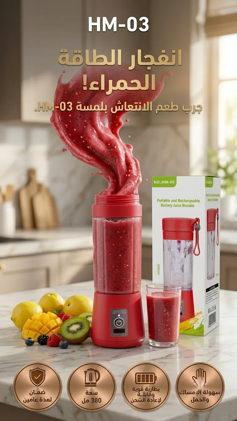 خلاط العصير المحمول القابل للشحن - موديل HM-03