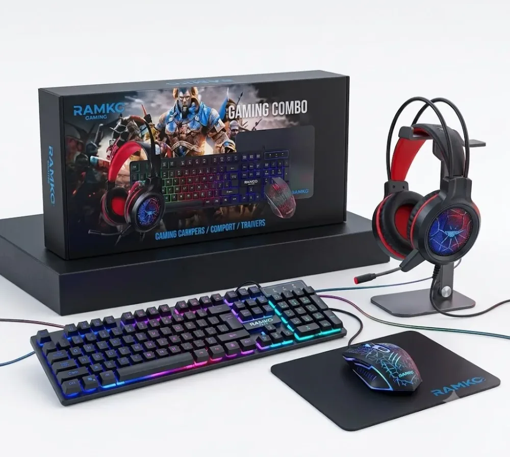 باك معدات gamer 4 in 1 كيبورد ماوس سماعات...الخ