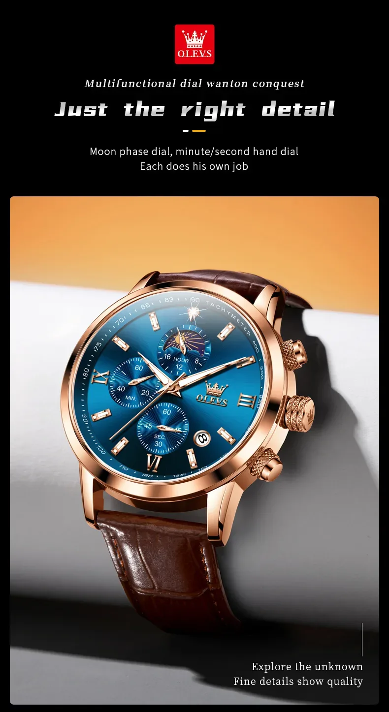 Nouvelle montre Quartz Olevs Original  homme