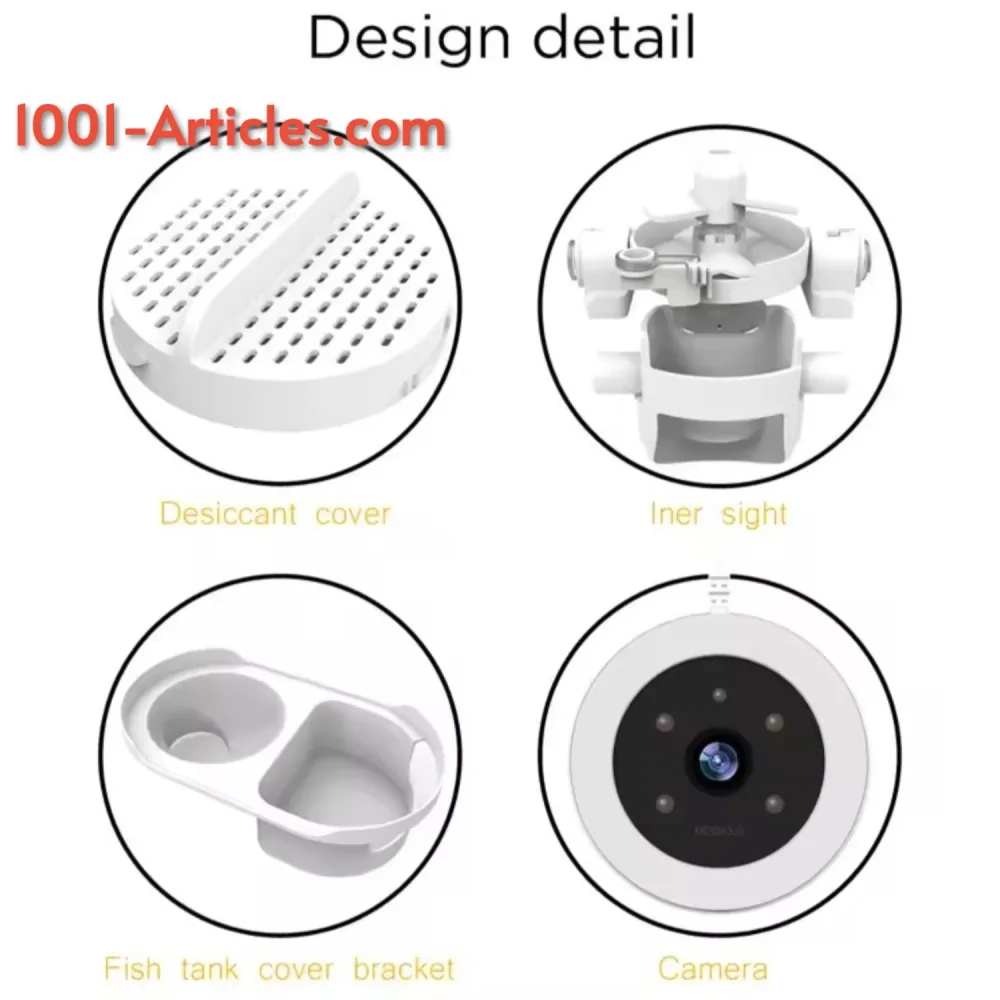 Mangeoire Smart Connecté Intelligent - Fish Feeder - pour Aquarium, Camera, App, Contrôle à distance .