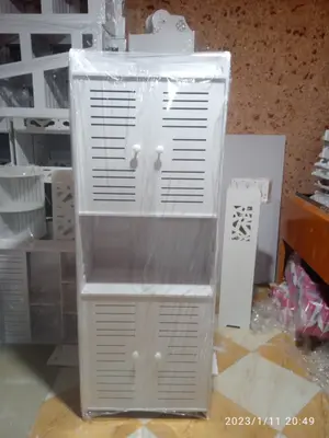 Tall Slatted Storage Cabinet with Shelf CNC File
