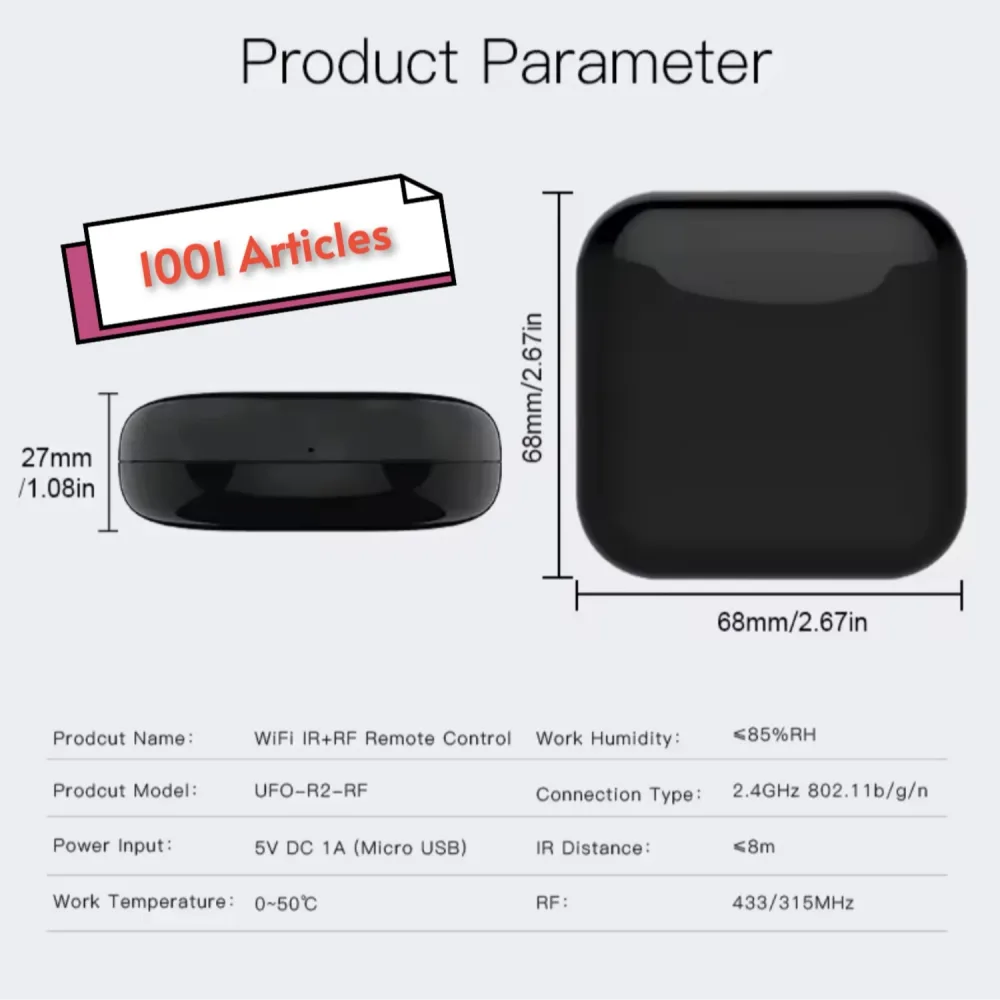 MOES IR et RF WIFI Smart Remote Controller, Télécommande Universelle Tuya Smart.