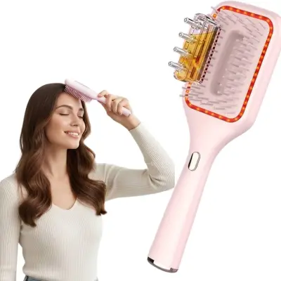 مشط حراري + قارورة تزييت الشعر مدمجة