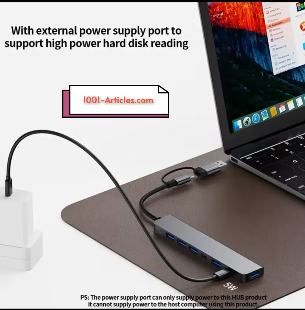 Adaptateur multiports / Station d'accueil HUB USB + Type C 7 in 1