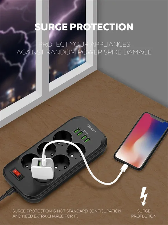 Power Strip  6 AC Outlets EU  SE6403