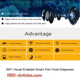 Mangeoire Smart Connecté Intelligent - Fish Feeder - pour Aquarium, Camera, App, Contrôle à distance .